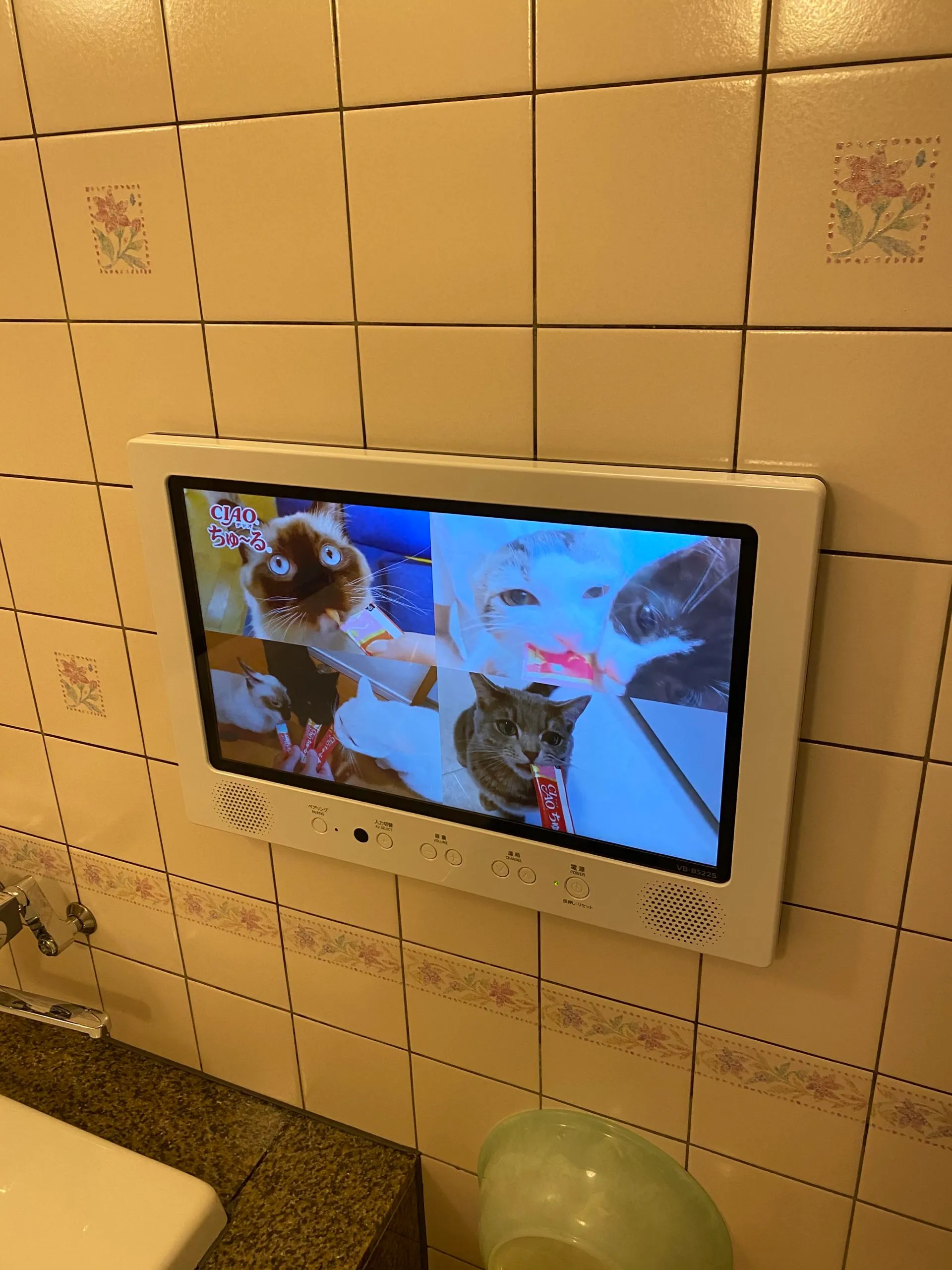 121号室の浴室テレビ